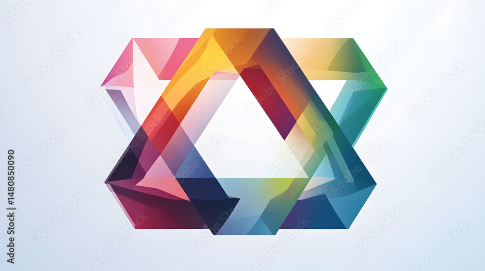 Aufkleber colorful geometric shapes in a modern design with overlapping patterns, creating a vibrant visual ef