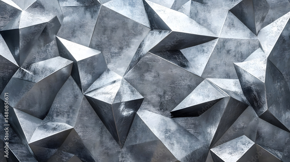 Aufkleber abstract metallic surface with angular shapes creating a dynamic and modern look.