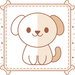 cute dog drawing with easy trace to complete coloring