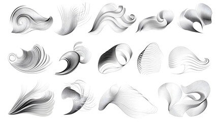 Naklejka premium Abstract black and white wave patterns showcase fluidity and movement through intricate line designs.