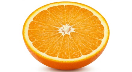 Fototapeta premium Juicy Orange Half Slice Isolated - A vibrant, juicy orange half, showcasing its segments and fresh texture. Symbolizing health, vitality, freshness, summer, and citrus