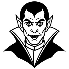 Creative Halloween Vampire Silhouette Vector Illustration | Beautiful Spooky Character Icon for Gothic, Horror, and Halloween-Themed Designs