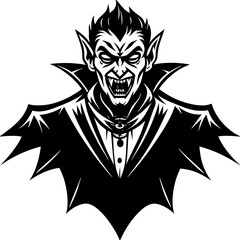 Creative Halloween Vampire Silhouette Vector Illustration | Beautiful Spooky Character Icon for Gothic, Horror, and Halloween-Themed Designs