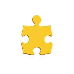 Obraz premium Bright Yellow Puzzle Piece for Creative Play and Learning Activities on transparent background