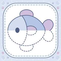 cute easy fish drawing with dots trace to learn how to draw and color