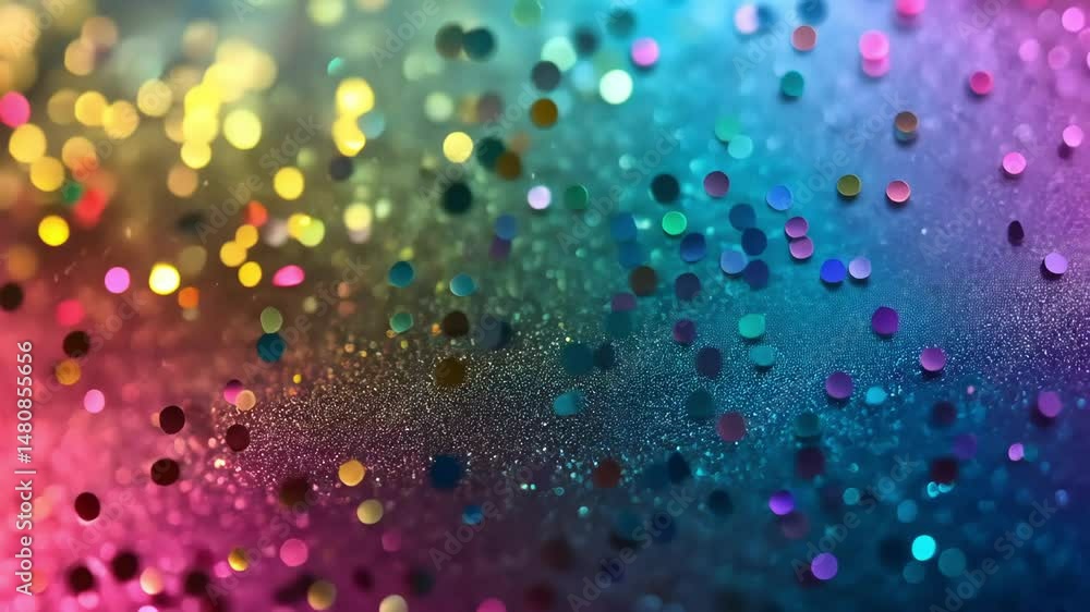 Poster abstract glitter texture background with bokeh lights and sparkling colorful confetti