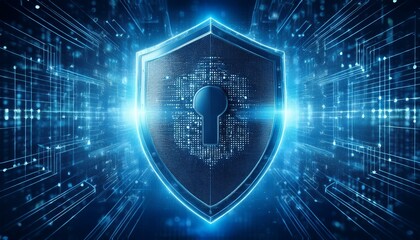 Obraz premium shield represents protection against cyber attacks and online hacking, Protection
