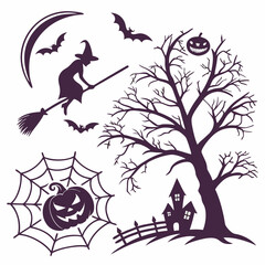 Creative Halloween Witch Hat Silhouette Vector Illustration | Beautiful Spooky Icon for Halloween Decor, Crafts, and Witch-Themed Designs