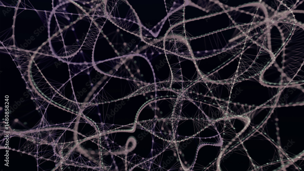 Poster abstract background with connecting dots and lines. neural connections. network connection structure