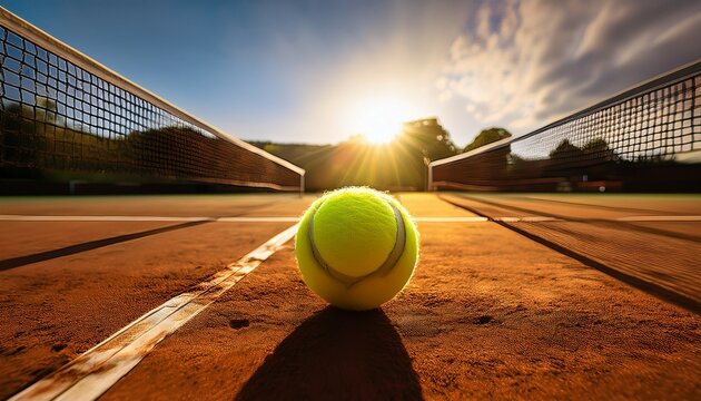 tennis ball on a sunny court ready for a serve embodying the spirit of competition and the thrill of the game
