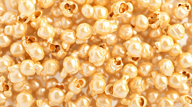 Close-up of sweet caramel popcorn, perfect for snacking during movies or as a delicious treat. Golden kernels offer a rich and satisfying crunch.