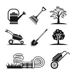 set of gardening icons