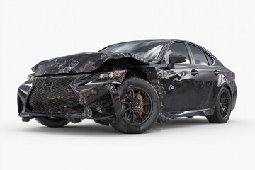 Damaged car after crash