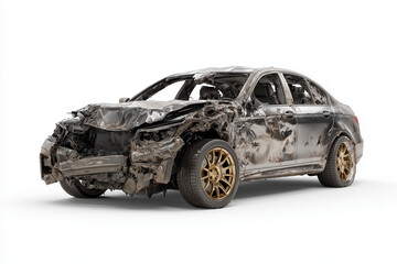 Fototapeta premium Damaged car after crash