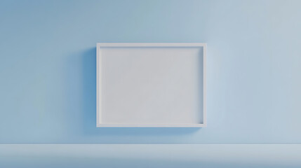 Minimalist Frame on Light Blue Wall