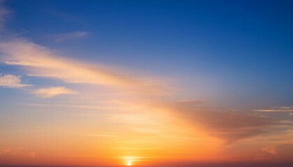 Fototapeta premium gradient orange gold clouds and sunlight on the blue sky perfect background wallpaper