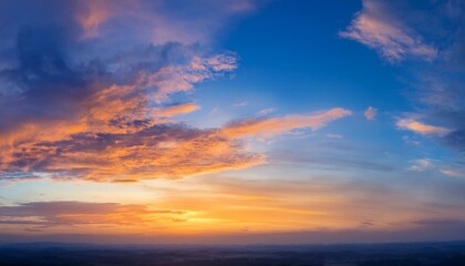 Fototapeta premium gradient orange gold clouds and sunlight on the blue sky perfect background wallpaper