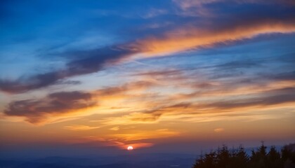 gradient orange gold clouds and sunlight on the blue sky perfect background wallpaper