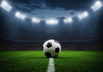 soccer ball on stadium