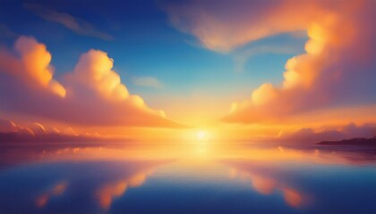 Fototapeta premium gradient orange gold clouds and sunlight on the blue sky perfect background wallpaper