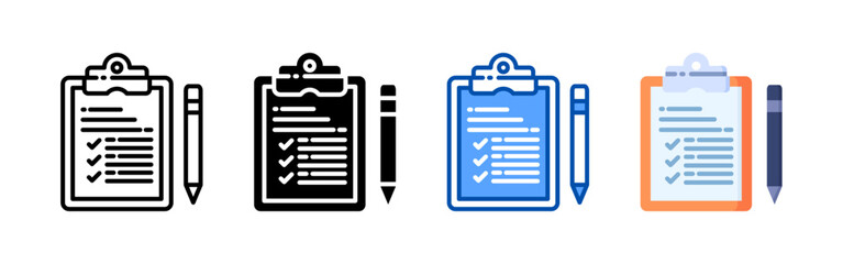 Assessment icon set bundle. Multi style icon collection perfect for websites, apps, and presentations. Simple vector icon collection