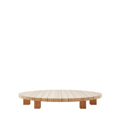 Elegant Round Wooden Coffee Table for Modern Living Spaces, Ideal for Minimalist Decor and Cozy Gatherings on transparent background
