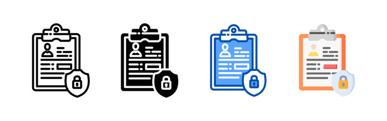 Data security icon set bundle. Multi style icon collection perfect for websites, apps, and presentations. Simple vector icon collection