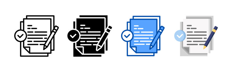Contract icon set bundle. Multi style icon collection perfect for websites, apps, and presentations. Simple vector icon collection