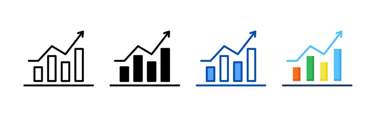 Growth icon set bundle. Multi style icon collection perfect for websites, apps, and presentations. Simple vector icon collection
