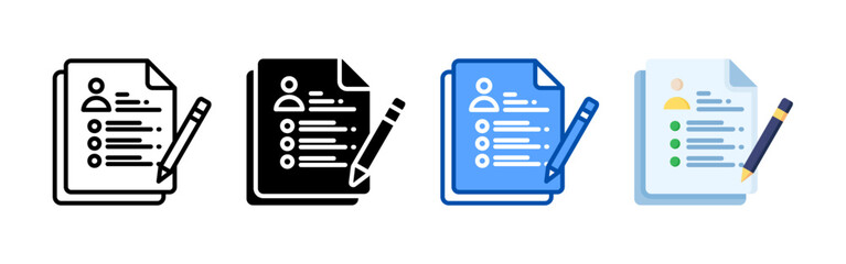 Resume icon set bundle. Multi style icon collection perfect for websites, apps, and presentations. Simple vector icon collection