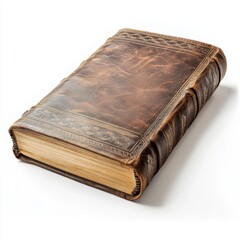 Obraz premium Antique Leather Bound Book with Decorative Spine and Edges
