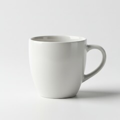 Obraz premium White Ceramic Mug on White Background - A clean, simple white ceramic mug, isolated on a white background. Symbolizing purity, simplicity, minimalism, blank canvas, and potential