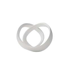 Elegant White Decorative Sculpture with Intertwined Design for Modern Home Decor on transparent background