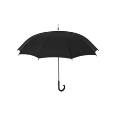 Classic Black Umbrella for Rain Protection, Stylish and Functional Design for All Weather Conditions on transparent background