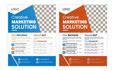 Modern and creative flyer design template clean professional simple business flyer vactor design 2 colors a4 size flyer design corporate uniq modern vactor flyer design.