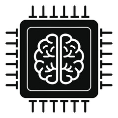 Stylized brain icon with circuit patterns symbolizing artificial intelligence and technology 