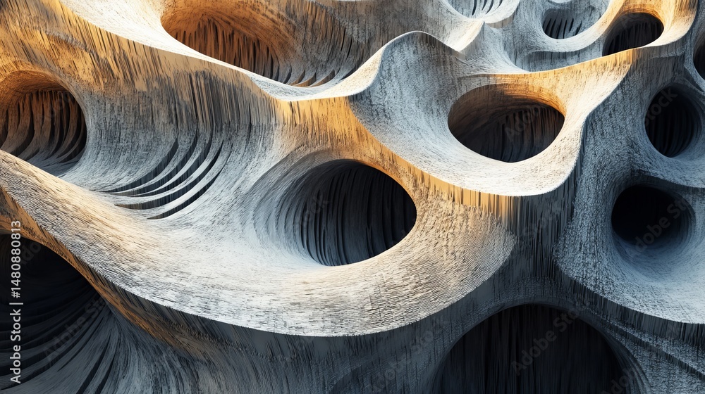 Poster abstract 3d render grey stone texture background modern digital art design wall architectural graphi