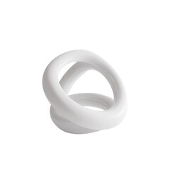 Modern White Decorative Sculpture for Home or Office Décor, Abstract Design, Minimalist Style on transparent background