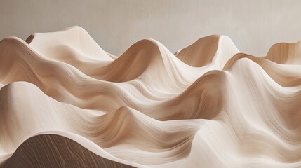 Fototapeta premium Abstract Wooden Landscape Seamless Texture Natural Beige Brown Organic Waves Pattern Background Design Elegant Minimalist Modern Art Nature Inspired Subtle 