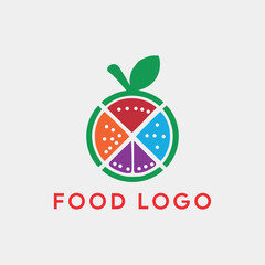 vegetarian food restaurant logo design vector