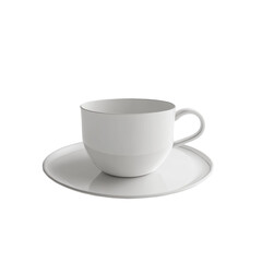 Elegant White Coffee Cup on Saucer for Stylish Dining and Entertaining on transparent background