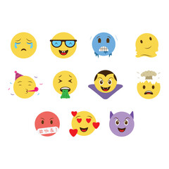Emoji Icon Set Vector Design.