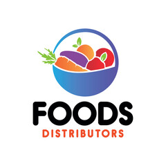 food restaurant store and food distribution service logo design vector