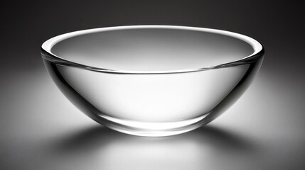 Elegant empty glass bowl clean and simple design studio shot