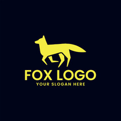 wolf fox logo design vector