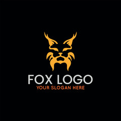 wolf fox logo design vector