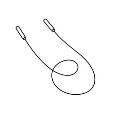 Skipping rope with curved handles and a flexible cord simple outline vector illustration, for fitness, exercise, sports-themed designs, icons, workout guides, and health-related creative projects