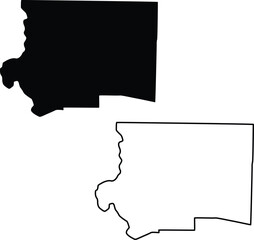 Map of Forsyth County North Carolina USA Silhouette Flat And Outline Design