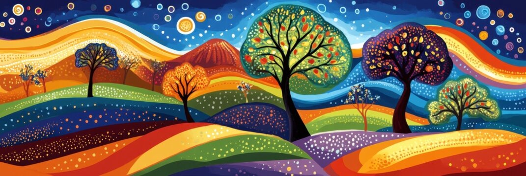 Dreamtime Legends: The Rainbow Serpent's Creation of Australia, Embodying Aboriginal Culture through Mountains, Trees, and People