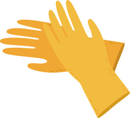 Rubber gloves clapping in celebration, symbolizing success in cleaning and sanitizing. Representing hygiene and the satisfaction of completing household chores with pride